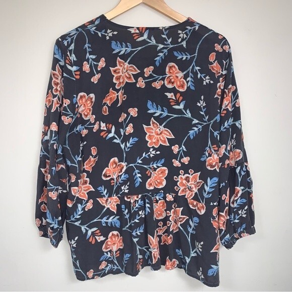 Bohemian Floral FLowy Women’s Blouse Women’s XL Loose Fit Shirt Top by Caslon - Picture 4 of 8